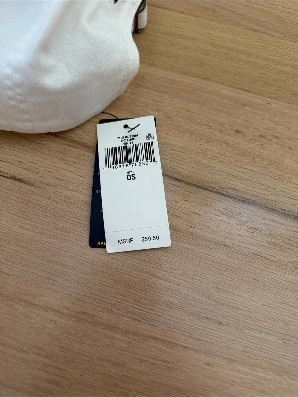 Polo by Ralph Lauren White Baseball Cap with Navy Logo